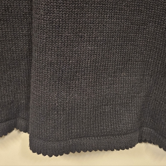 Gold Silver Sequin Bow Embroidery knit ramie cotton black sweater size M - Picture 7 of 14